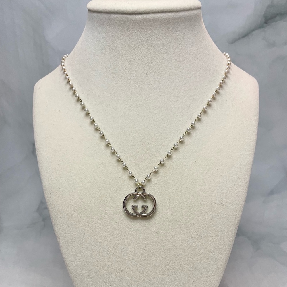 Upcycled GG Gold Mini Pearl Necklace